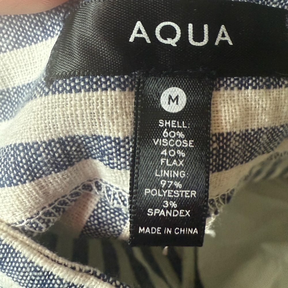Aqua Striped Wide Leg Pants in Blue and White - Picture 9 of 10
